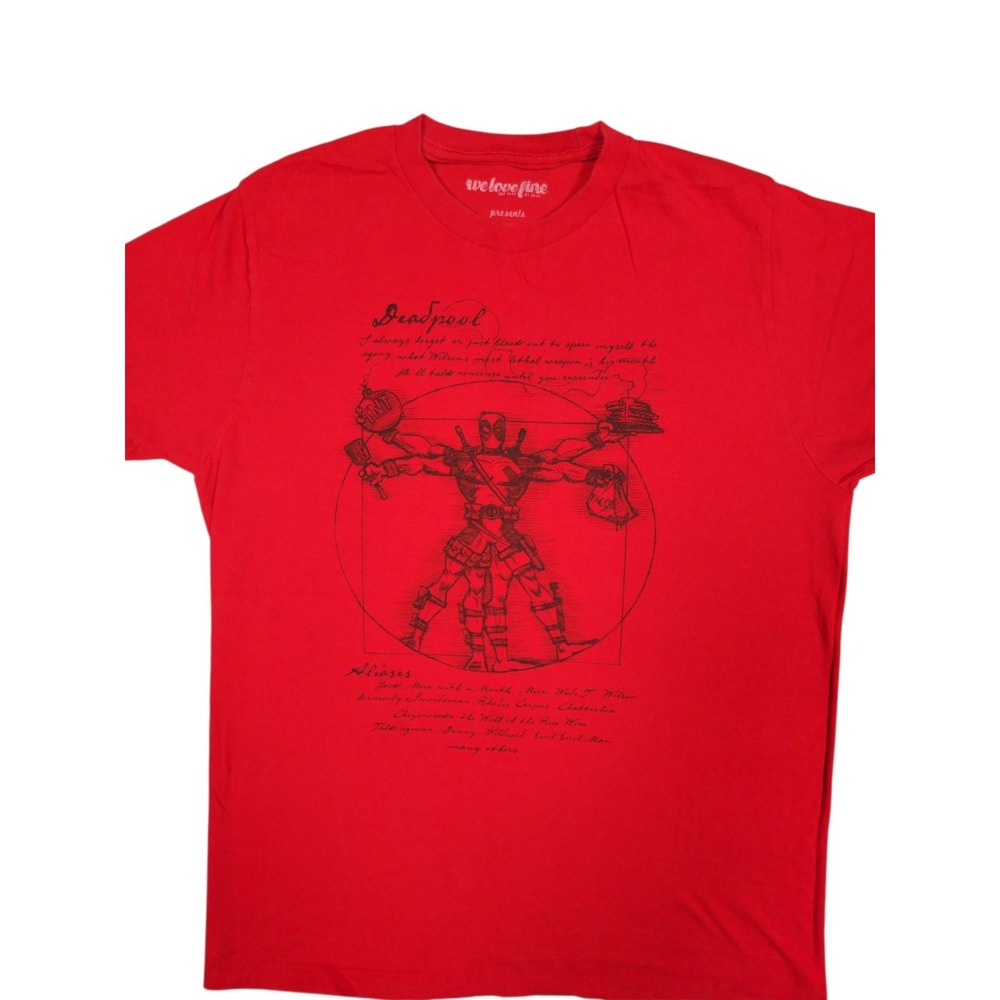 Deadpool Leonadro DaVinci Sketch t Woman's T Shirt Size M - Picture 3 of 6